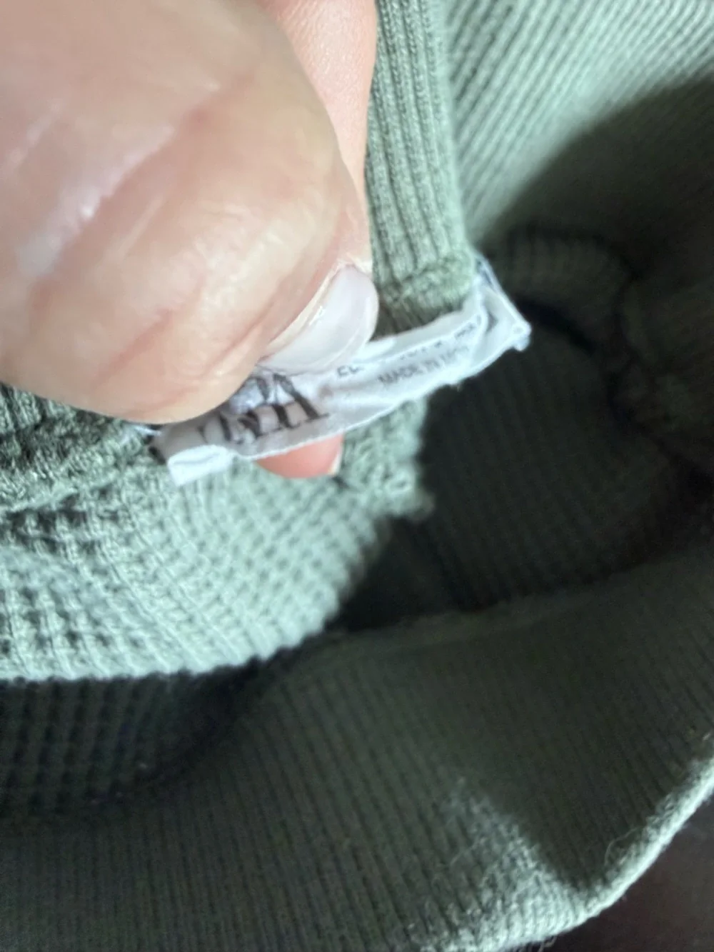 Zara Olive Ribbed Knit Button-Front Lounge Shorts
